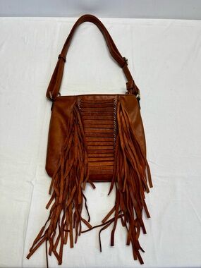 Boho Fringe Faux Leather Shoulder Bag – Western Festival Style Purse